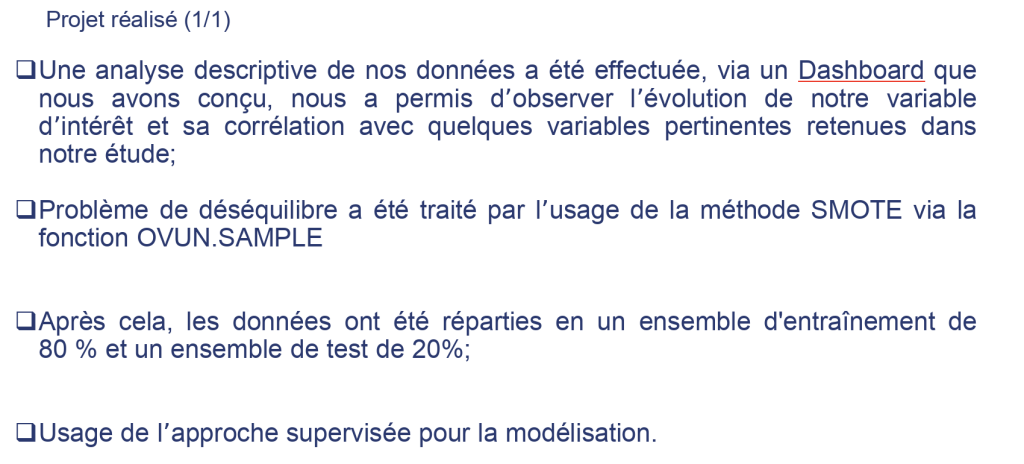 Détail du projet réalisé