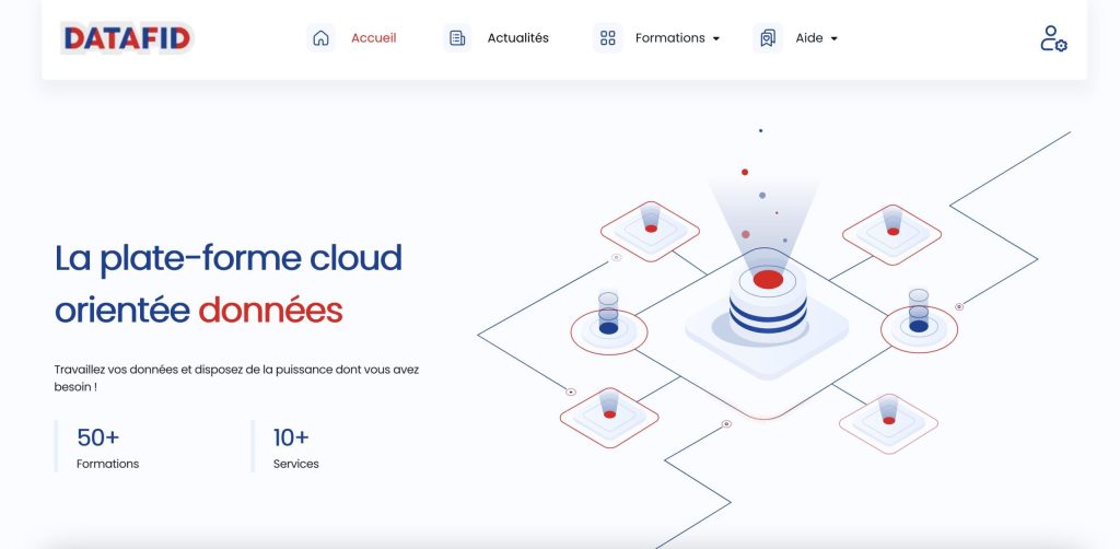 Ecran d'accueil de DATALAB